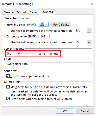 Click More Settings and then click the Advanced tab